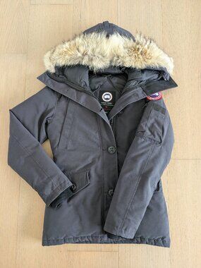 Canada Goose Navy Parka with Fur Hood Trim